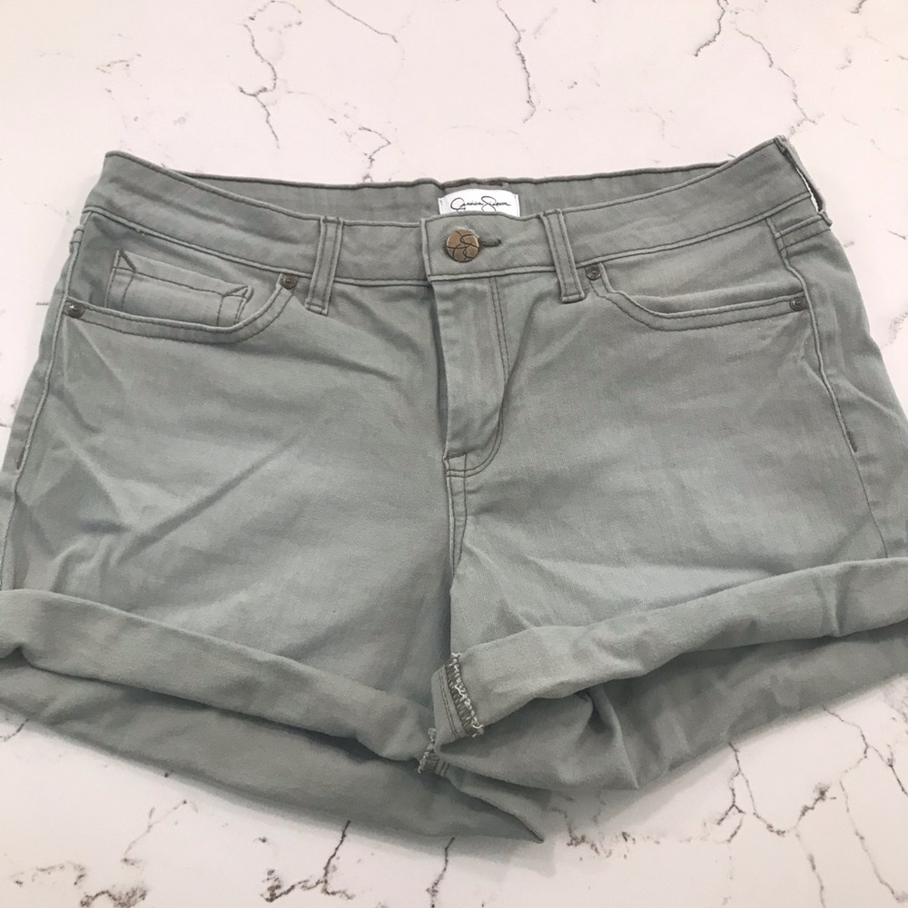 Green Denim Shorts